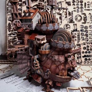Howl‘s Moving Castle Wooden 3D Model Kit – Studio Ghibli Ki-Gu-Mi Puzzle